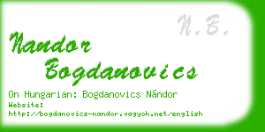 nandor bogdanovics business card